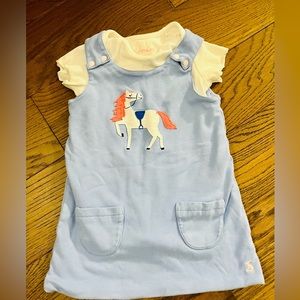 Joules overall dress set(2 pieces) with onesie